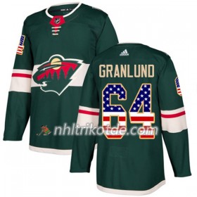 Minnesota Wild Trikot Mikael Granlund 64 Adidas 2017-2018 Grün USA Flag Fashion Authentic - Herren